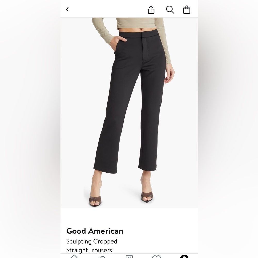 Good American Black Straight Leg Pants